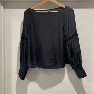 Club Monaco silk blouse, medium, black